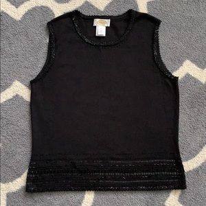 Talbots beaded sleeveless top